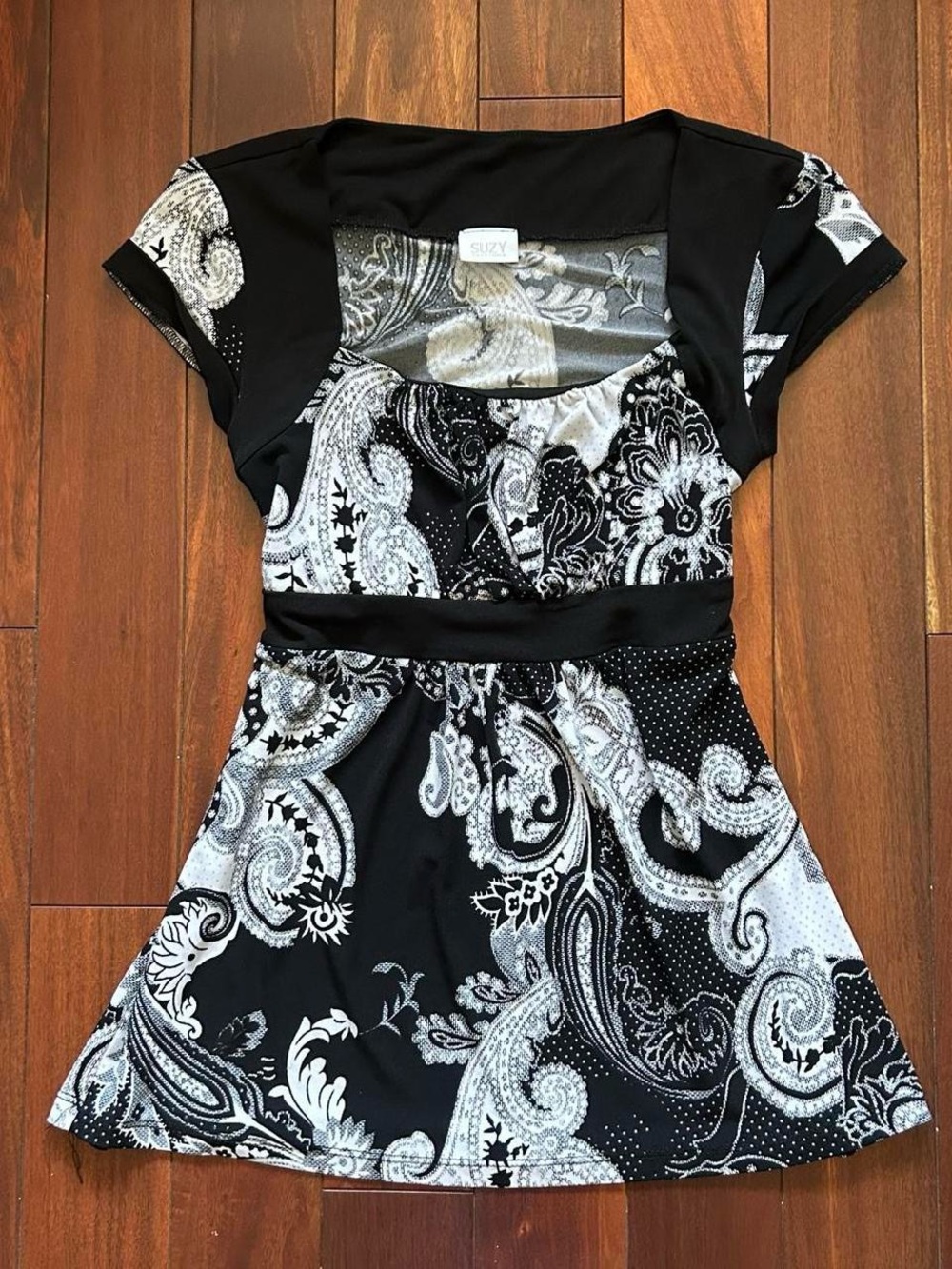 Black & White Paisley Girls' Dress